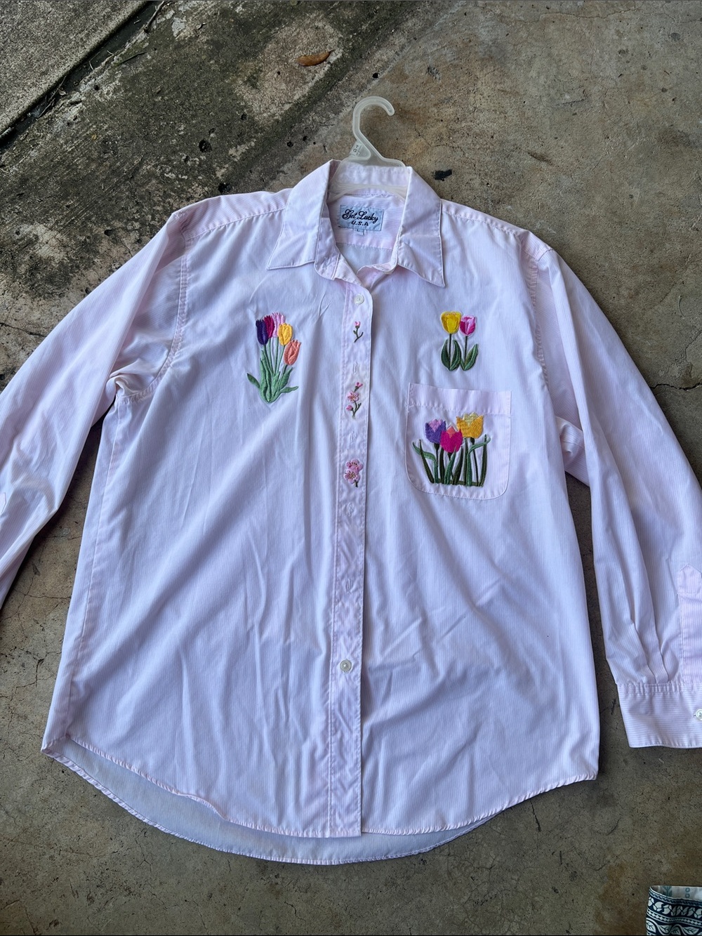 Lucky Brand Light Pink Striped Button-Up Shirt